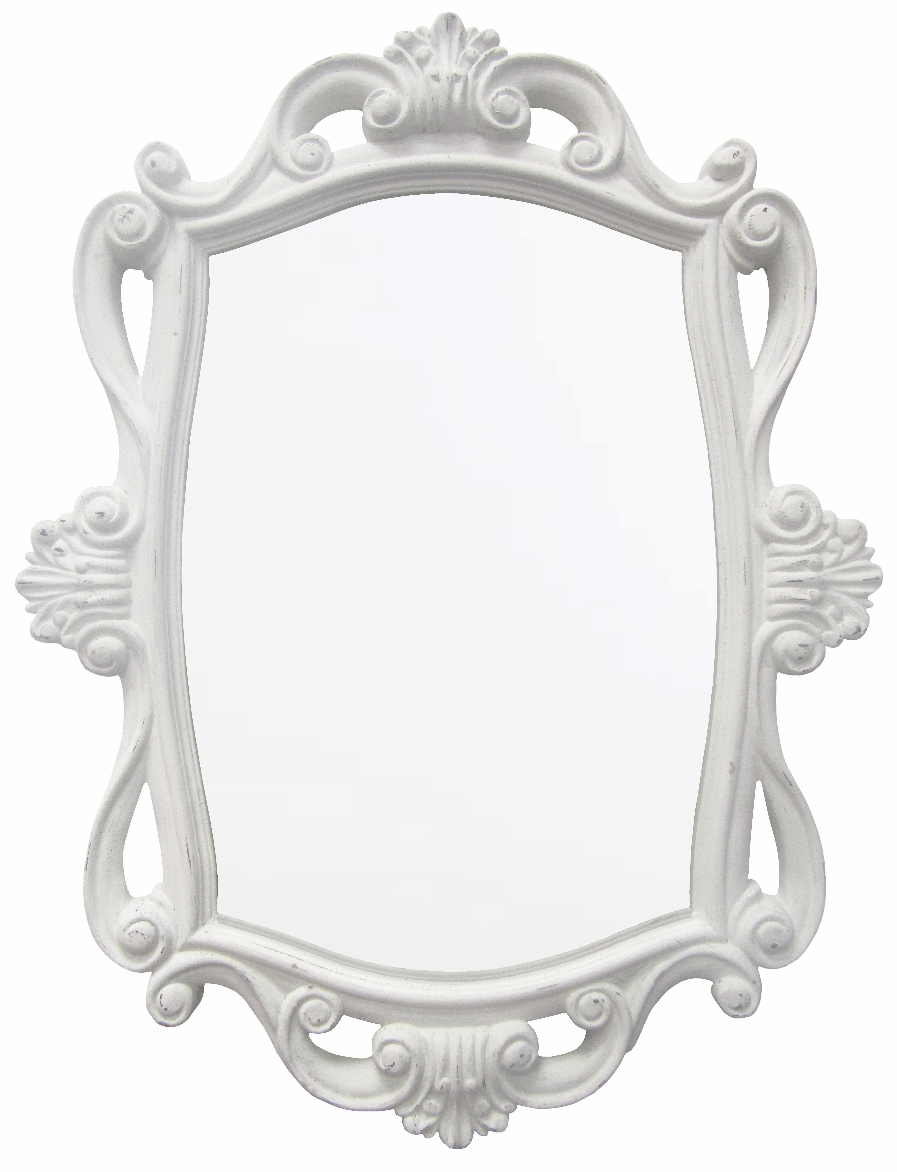 TS104 Wall décor art mirror white tone classic ornate rectangular vertical